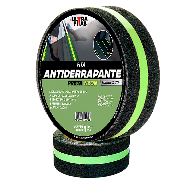 Faixa Fita Lixa Adesiva Antiderrapante 50 mm X 20 metros - Faixa Fotoluminescente - Vagalume