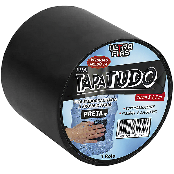 Super Fita Vedação Vazamento Cano Tapa Tudo 10 cm X 1,5 metros