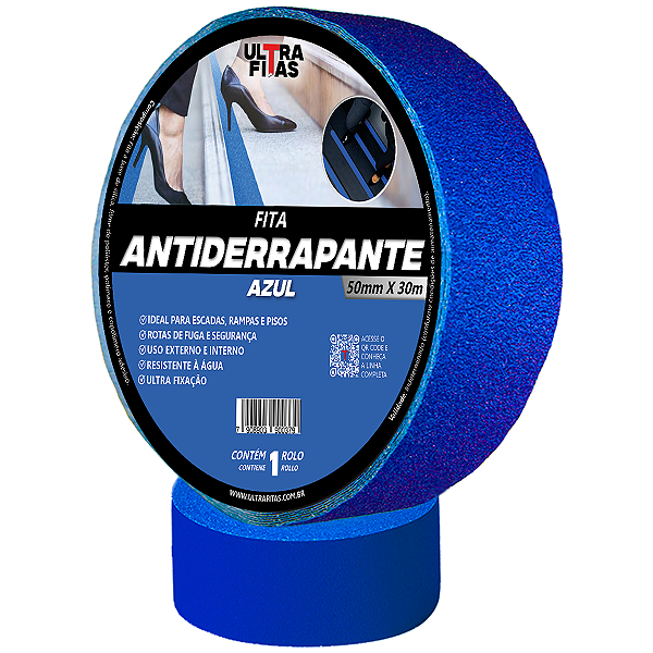 Faixa Fita Lixa Antiderrapante Adesiva 50 mm X 30 metros - Azul
