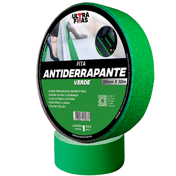 Faixa Fita Lixa Antiderrapante Adesiva 50 mm X 30 metros - Verde