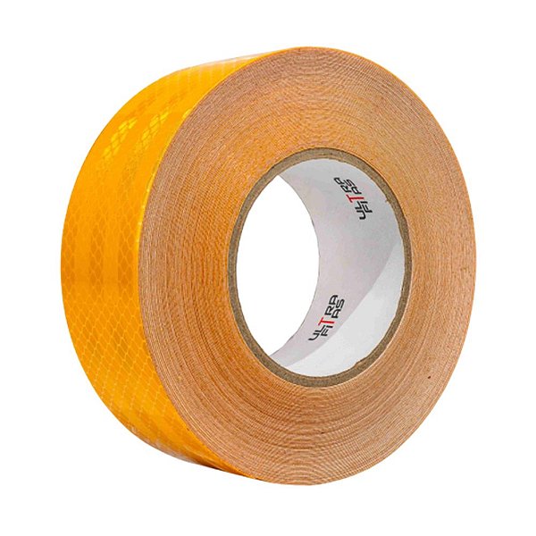 Fita Adesiva Refletiva Prismática Auto 50 mm X 15 Metros - Amarela