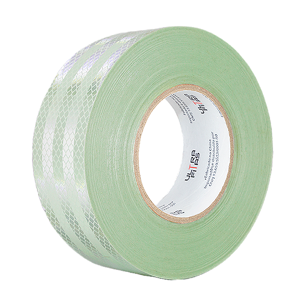 Fita Adesiva Refletiva Prismática Auto 50 mm X 05 Metros - Fotoluminescente Neon