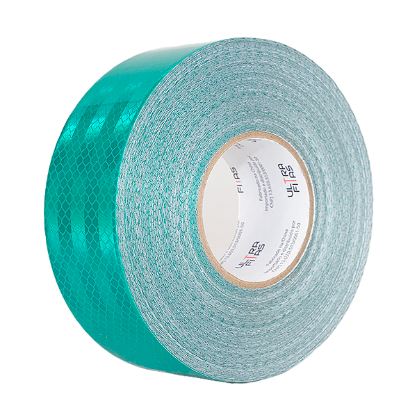 Fita Adesiva Refletiva Prismática Auto 50 mm X 03 Metros - Verde