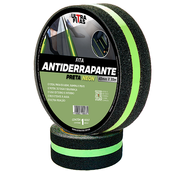 Fita Antiderrapante 50 mm X 10 Metros - Faixa Fotoluminescente