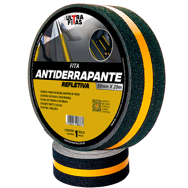 Fita Antiderrapante 50 mm X 10 Metros - Refletora