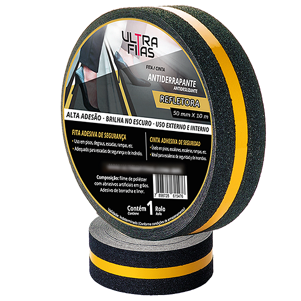 Fita Antiderrapante 50 mm X 10 Metros - Refletora