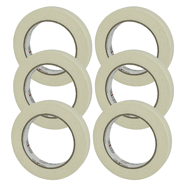 Kit 6 Fitas Crepe 18MM X 50 M - BEGE