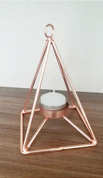 Castiçal Vela Estilo Nórdico - Geométrico Rose TR