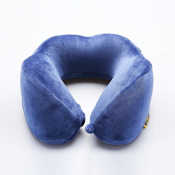 Travesseiro Ergonômico com Capuz Azul
