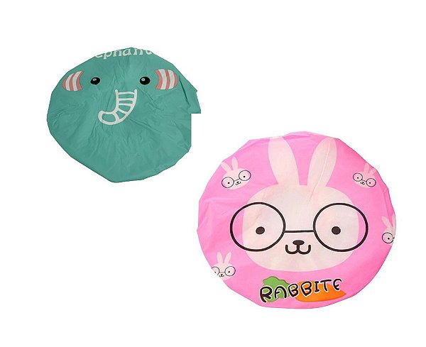 Touca Infantil Para Banho Animais 2 Peças