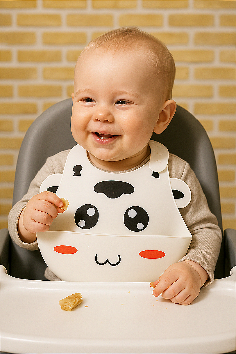 Babador de Silicone Com Pega Migalhas Animais BR