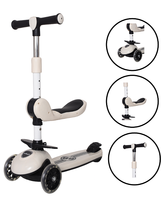 Patinete para Criança 3 rodas LED + Capacete Brinde