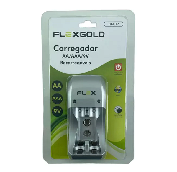 Carregador de Pilhas e Baterias FLEX FX-C17