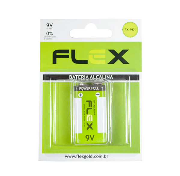 Bateria Alcalina 9V FLEX Blister 1UN