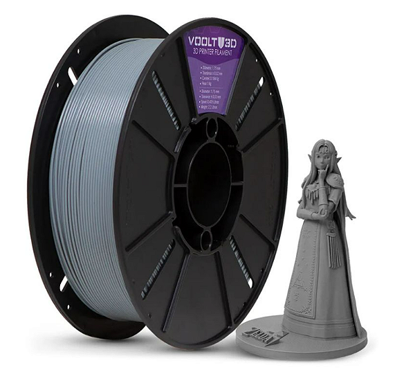 Filamento PLA Cinza Claro Velvet High Speed 1Kg