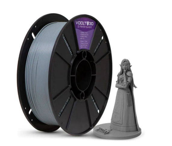 Filamento PLA Cinza Claro Velvet High Speed 1Kg