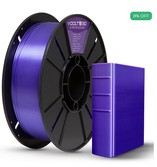Filamento PLA Lilás V-Silk High Speed Premium - 1Kg