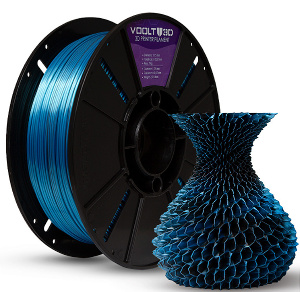 Filamento PLA Duo Color Azul Sky e Preto V-Silk High Speed Premium - 1Kg