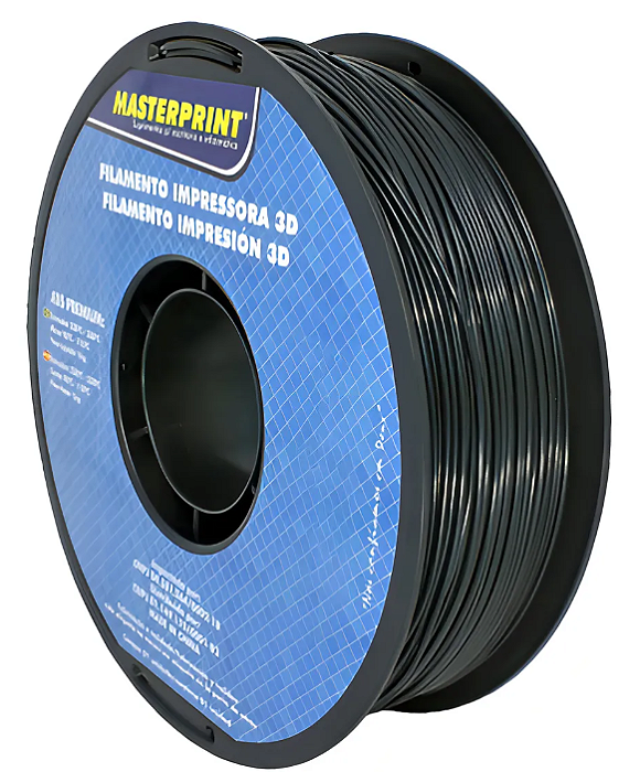 Filamento ABS Preto 1kg 1.75mm para Impressora 3D Alta Resistência