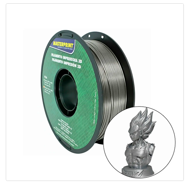 PLA NEW SILK PRATA BASICO 1KG (1.75MM)