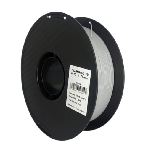 Filamento PETG Cinza 1kg 1,75mm para Impressora 3D Alta Resistência