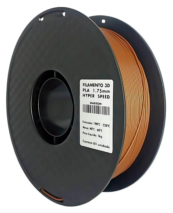 Filamento PLA Marrom 1kg 1,75mm Para Impressora 3D