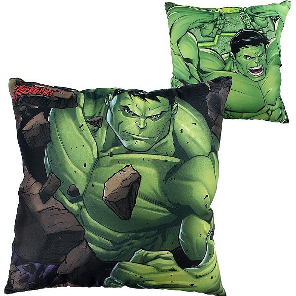 Almofada Fibra Microfibra Avengers Hulk Marvel 40cm