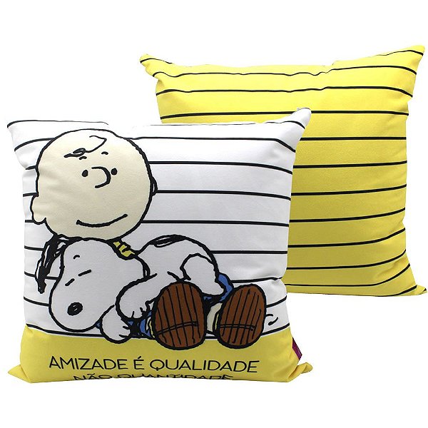 Almofada Fibra Veludo Snoopy Motivacional 40cm