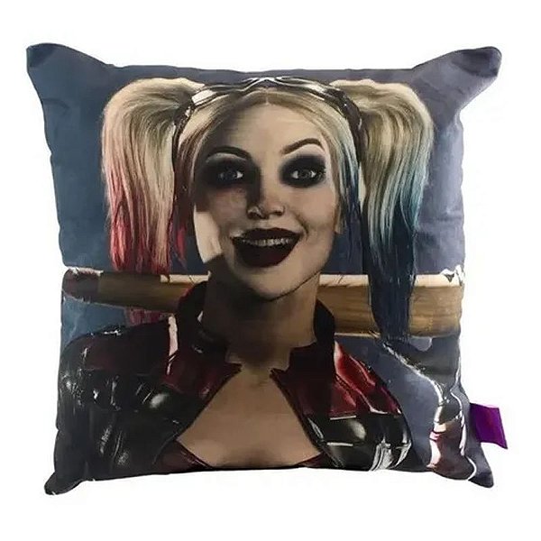 Almofada Fibra de Veludo Harley Quinn Injustice - 40x40cm