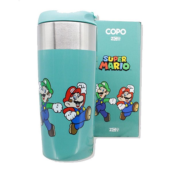 Copo Viagem Slim Super Mario e Luigi 300ml