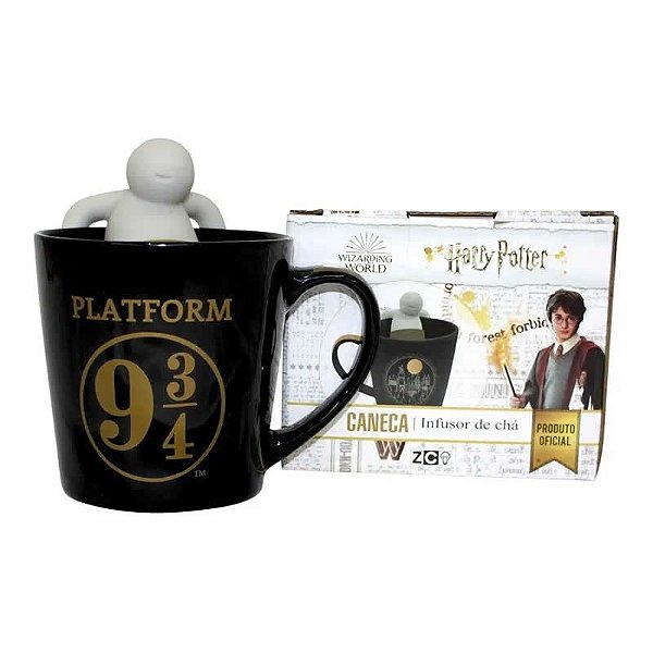 Caneca c/ Infusor Hogwarts Plataforma 934 Harry Potter 350ml