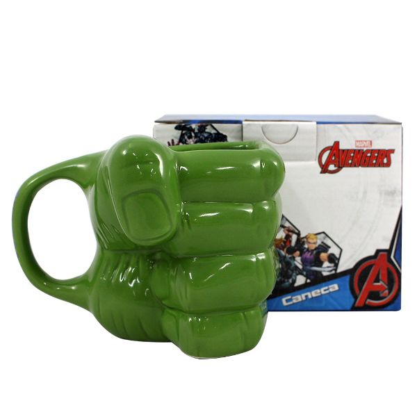 Caneca 3D Mão Hulk Cerâmica Marvel 350ml