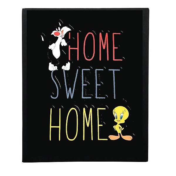 Quadro Home Sweet Home Piu Piu Frajola Looney Tunes 30x40