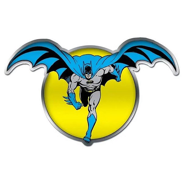 Placa Metal Recortada Batman e Lua DC Comics 45x28cm