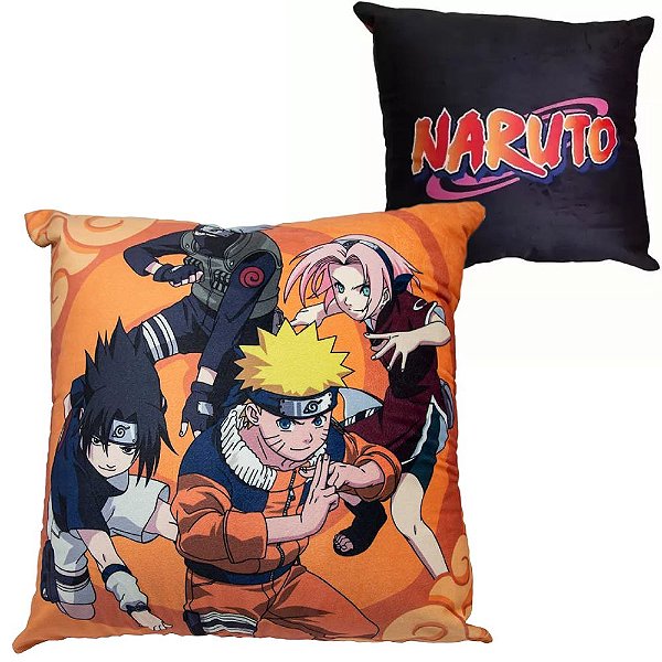 Almofada Fibra Veludo Equipe 7 Naruto Clássico 40cm