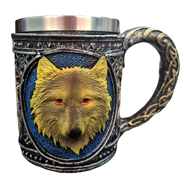 Caneca Térmica 3D Lobo Branco Witcher 400ml