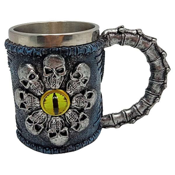 Caneca Térmica 3D Caveiras Olho de Sauron 400ml