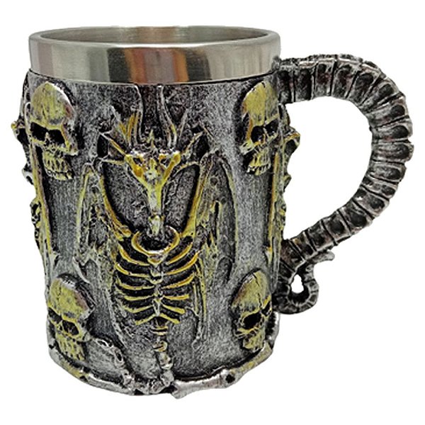 Caneca Térmica 3D Caveira Dragão 400ml