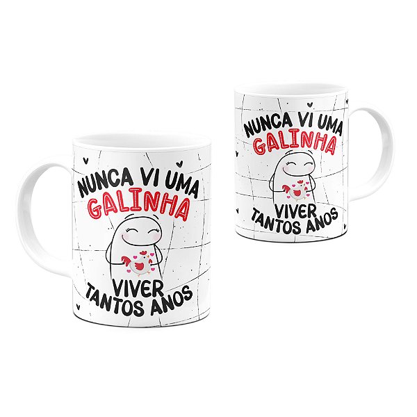 Caneca Flork Nunca Vi Uma Galinha Viver Tantos Anos 325ml