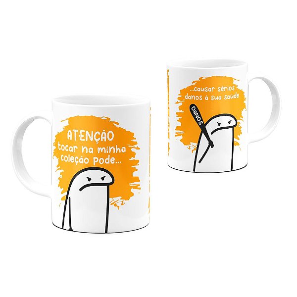 Caneca Flork Geek Tocar Na Minha Coleção Causa Danos 325ml