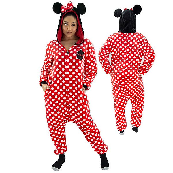 Macacão Kigurumi Minnie Mouse Disney Adulto