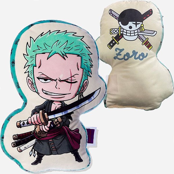 Almofada Formato Fibra Zoro One Piece 36cm