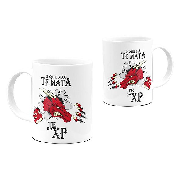 Caneca Dragão Vermelho O Que Não Te Mata Te Da XP 325ml