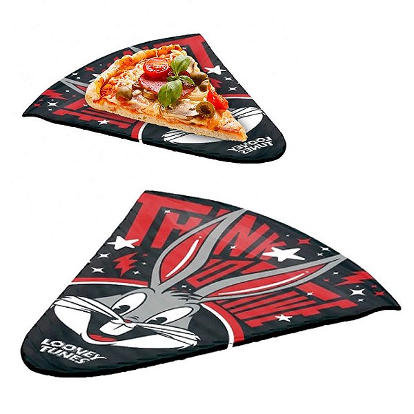 Prato Vidro Fatia de Pizza Pernalonga Looney Tunes 24cm