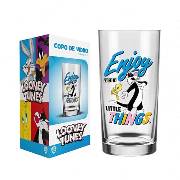 Copo Vidro Long Drink Frajola Looney Tunes 300ml