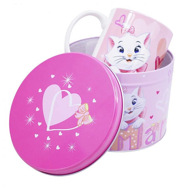 Caneca Porcelana na lata Gatinha Marie Disney 350ml