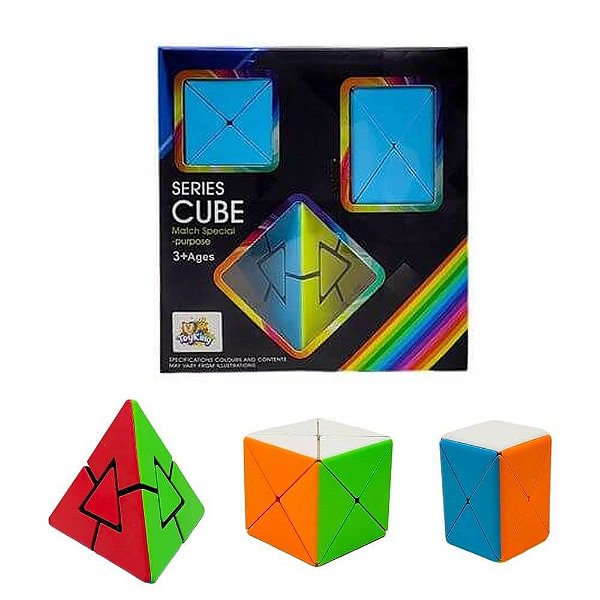 Kit 3 Cubos Mágicos Poliédricos Series Cube Match Special Purpose