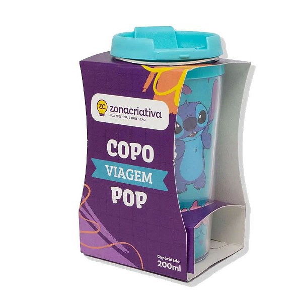 Copo Viagem Infantil POP Stitch Disney 200ml