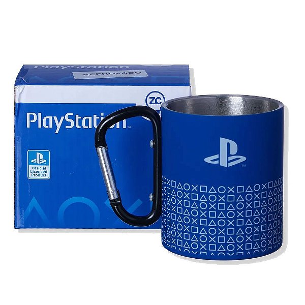 Caneca Metal Mosquetão Playstation 300ml