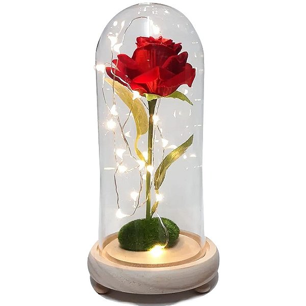 Luminária Rosa Encantada Contos de Fadas 23cm